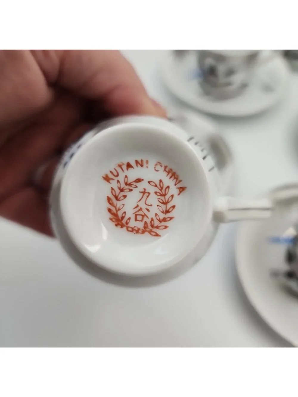 Vintage Japanese Kutani Lithopane Coffee Tea Set Pot Suger Creamer Cups Saucer